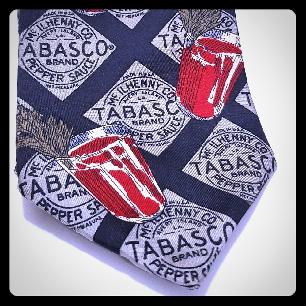 Tabasco Bloody Mary novelty tie 100% silk
